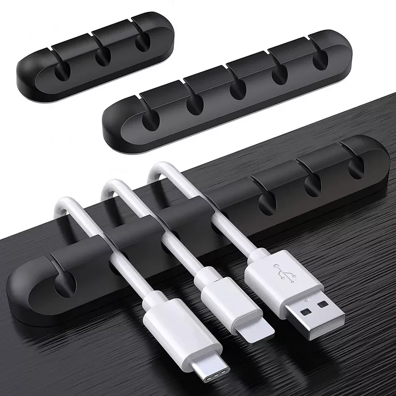 

Cable Holder Silicone Cable Organizer Flexible USB Winder Management Clips Holder For Mouse Keyboard Earphone Headset