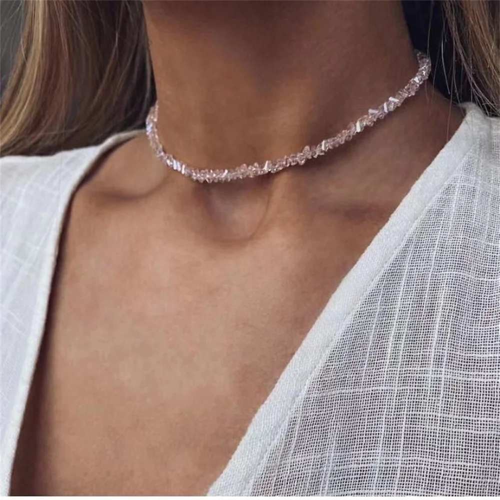 Винтажное геометрическое пластиковое жемчужное ожерелье-цепочка для женщин