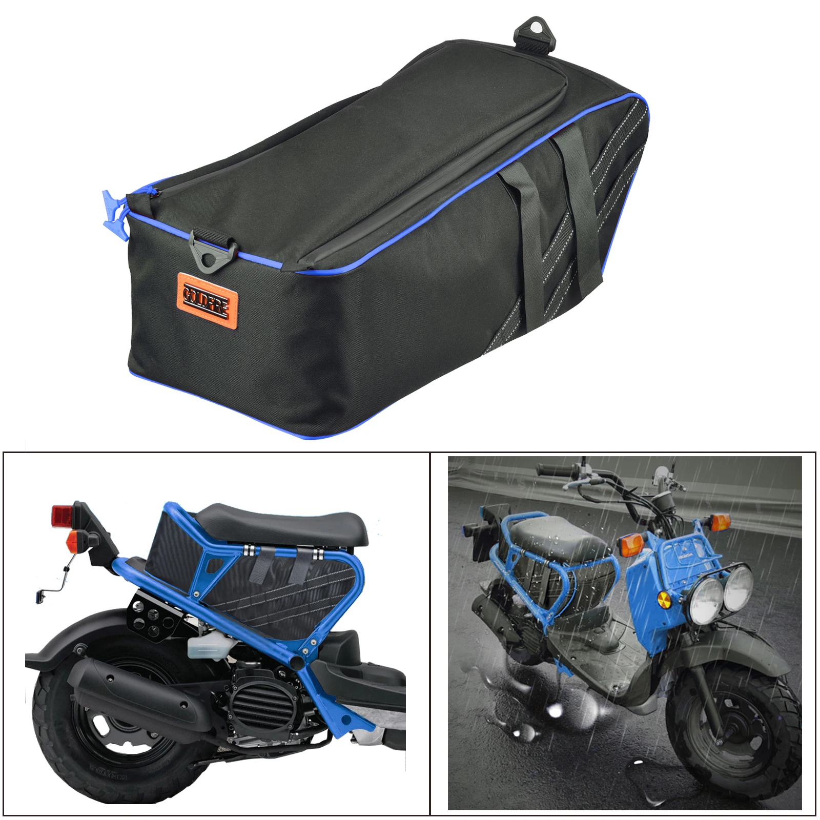 Scooter Accessories Under Seat Storage Bag Rear Seat Cushion Cargo Bags with Shoulder Strap for Honda Rukus Zoomer 2010-2021