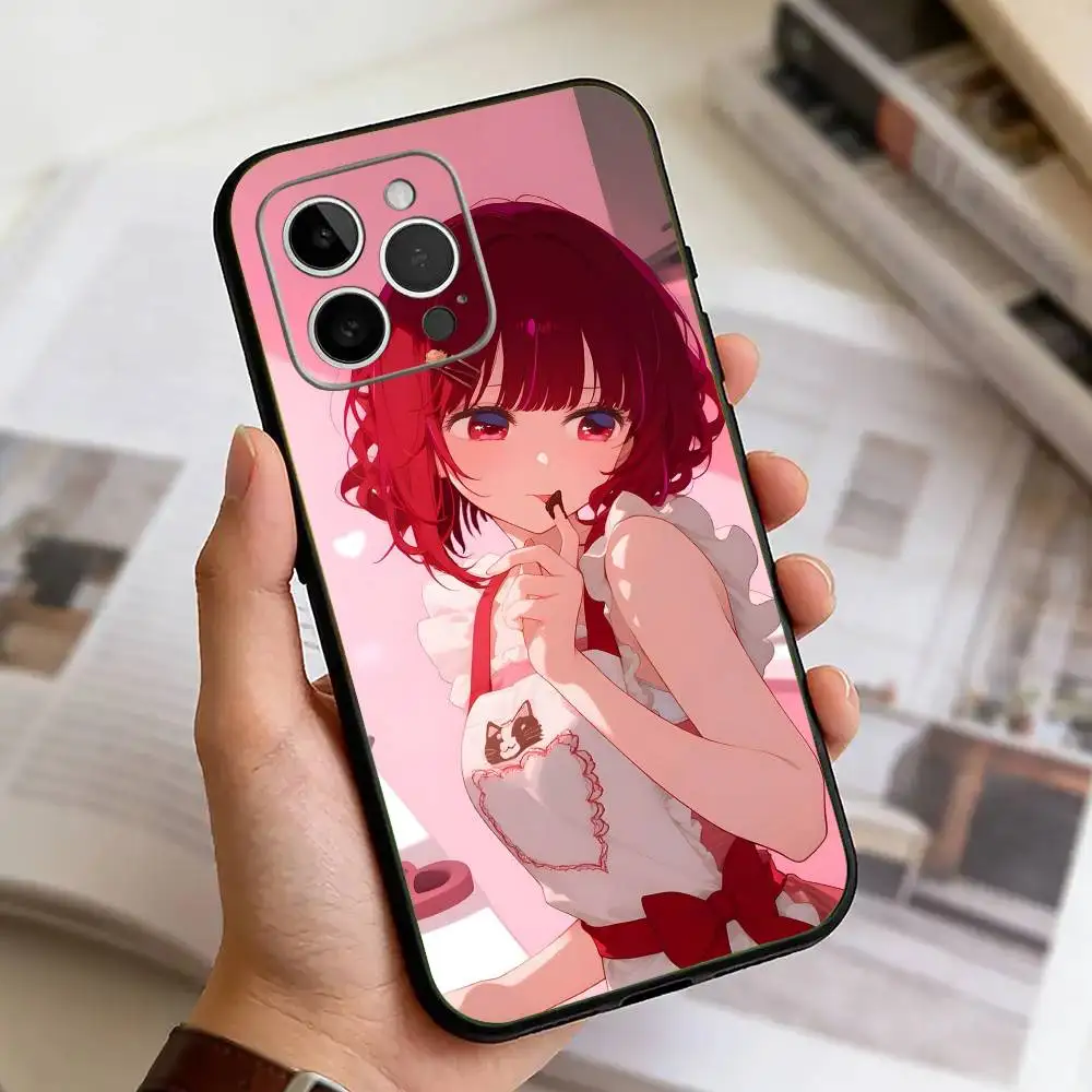 Фото Чехол для телефона Kana Arima Oshi no Ko для iPhone 11 12 13 14 15 16 17 Pro Max, легкий и практичный, мягкий черный чехол. №2