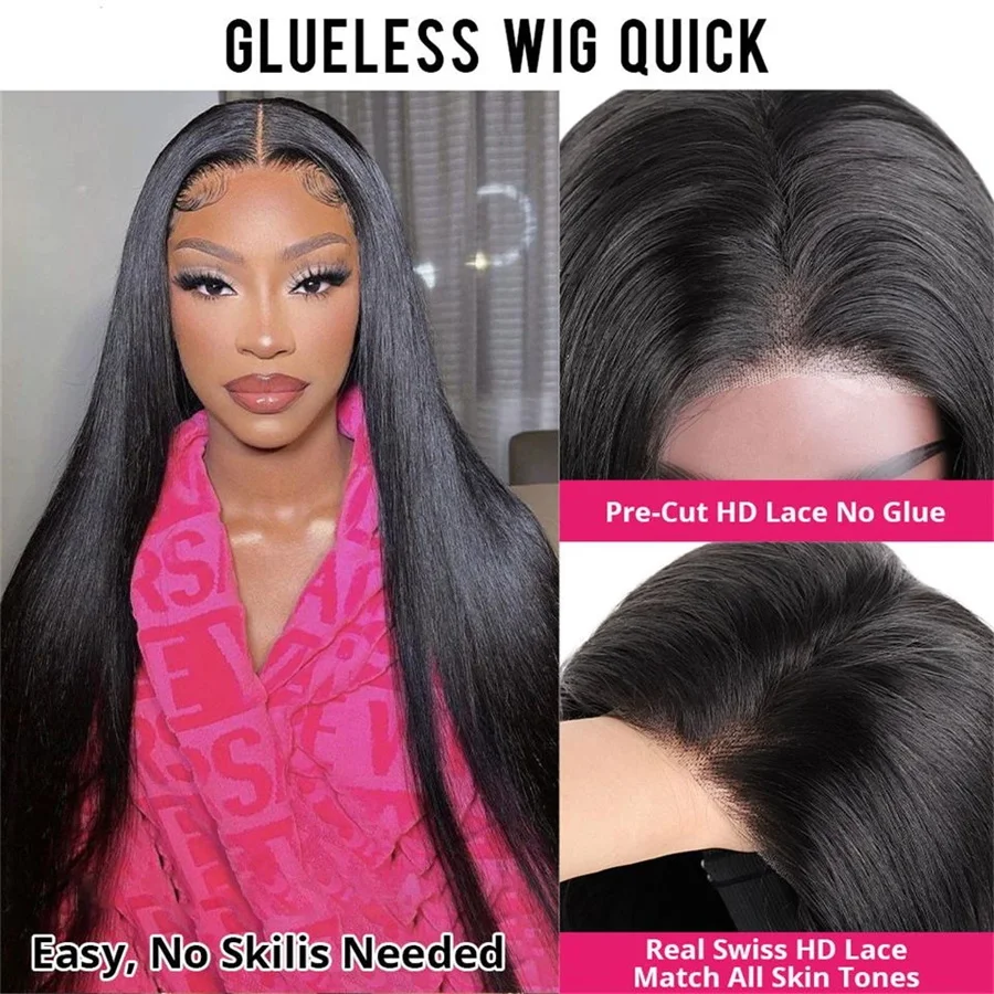 180% парик из натуральных волос без клея готовый к ношению прямые предварительно