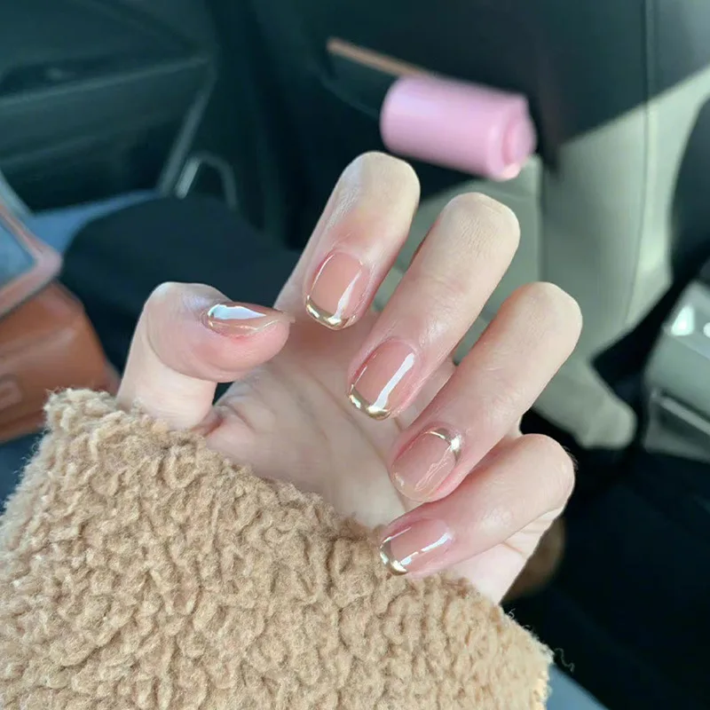 

New Fashion Pink Phnom Penh French Fake Nails Artificial Nails Professional Manicure Supplies Tools Fake Nails