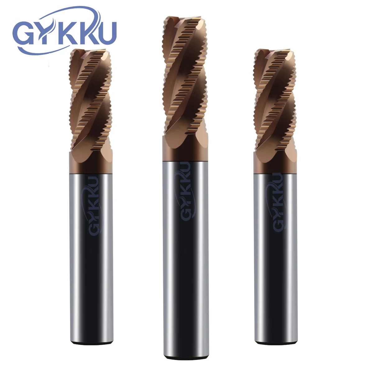 

GYKKU HRC55 Roughing End Mill Bits 4 Flute Solid Carbide Rough Endmill CNC Milling Cutter For Stainless Steel 3 4 5 6 7 8 10 16
