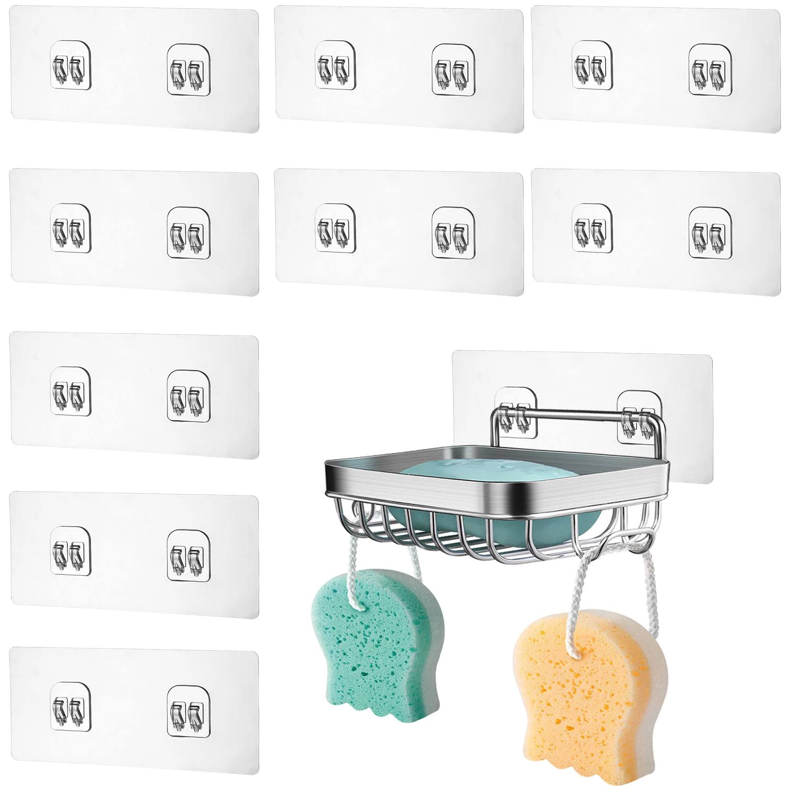

Strong Hook Wall Hooks Shower Heavy Duty Self-adhesive Sticky Double Clear
