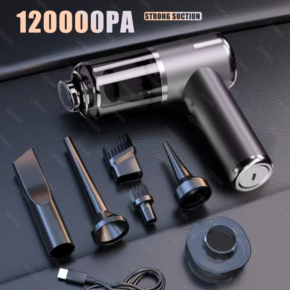 Автомобильный мини-пылесос CENRR 120000 па, портативный беспроводной ...