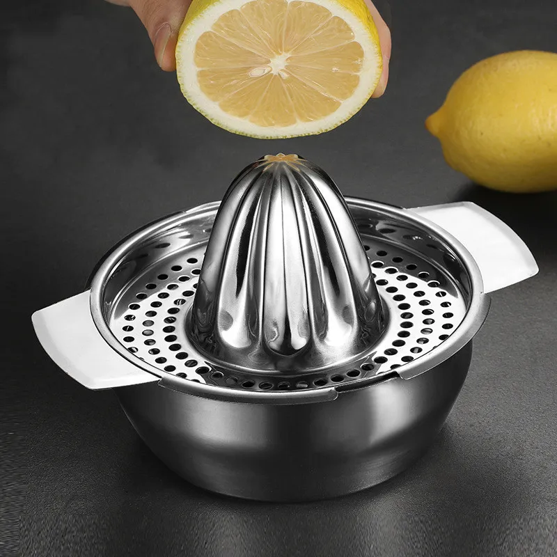 Portable Lemon Orange Manual Fruit Juicer Stainless Steel Kitchen Accessories Tools Citrus 100% Raw Hand Pressed Juice Maker