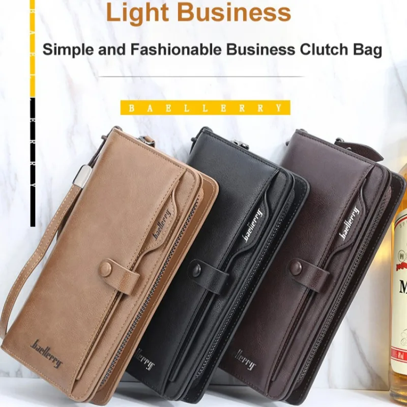 Роскошный кожаный мужской кошелек и сумки клатч для телефона Cartera Hombre Carteira Masculina
