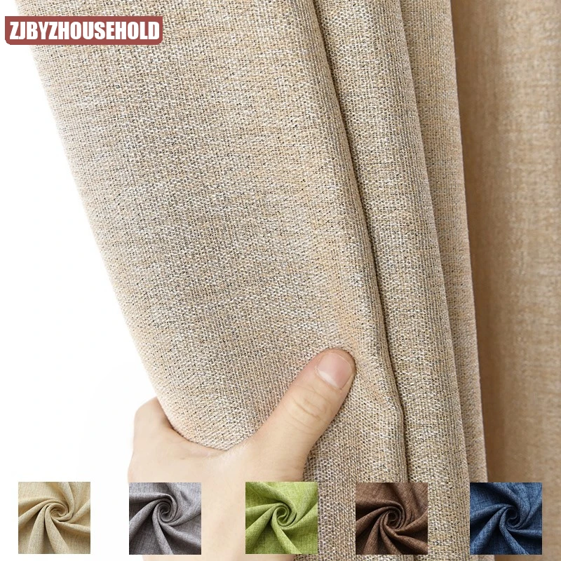 

2022 Modern Minimalist Solid Color High shading Curtains for Living Room Bedroom Study High shading Curtains Custom