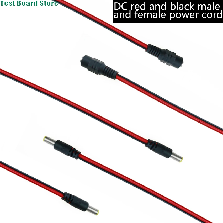 

5PCS DC pure copper male and female core 5.52.1mm DC power supply 12V&24VLED monitor camera power supply red and black wires