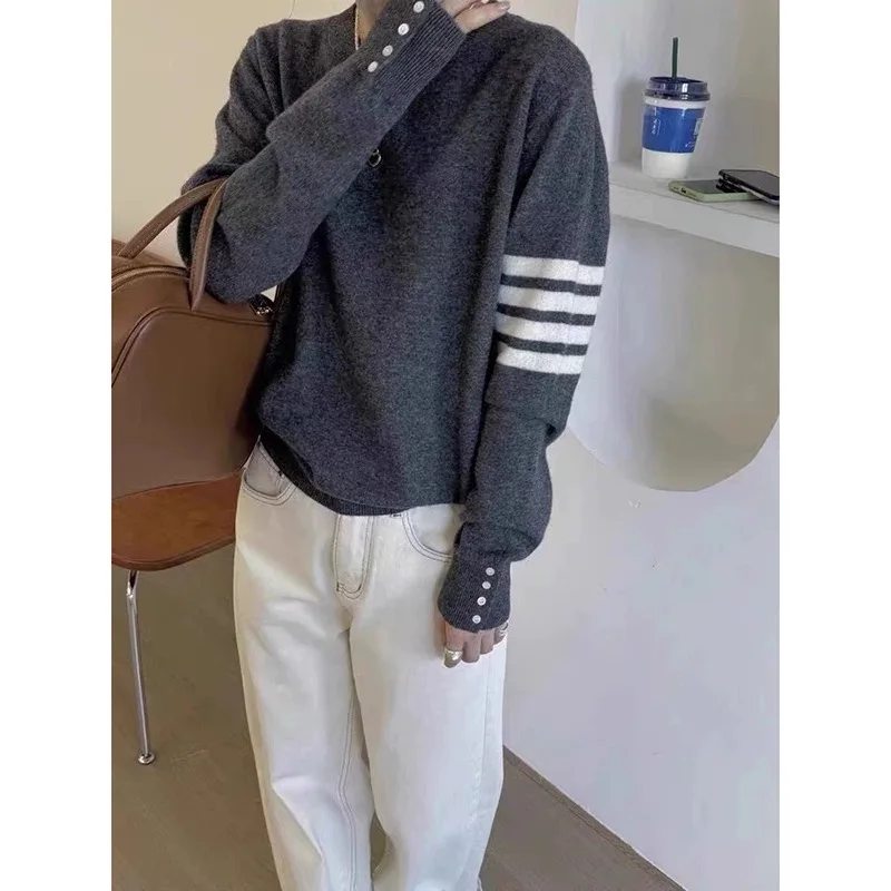 Женский кашемировый свитер с круглым вырезом вязаный женский пуловер базовый