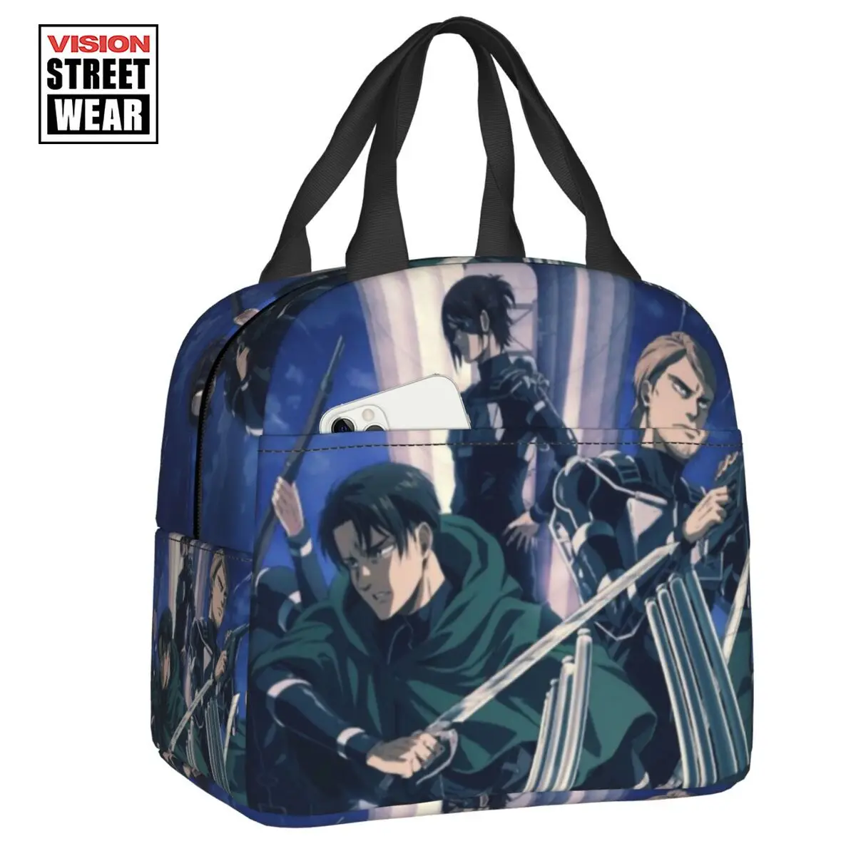 

Shingeki No Kyojin Insulated Lunch Tote Bag For Women Attack On Titan Portable Cooler Thermal Food Lunch Box Work School Travel