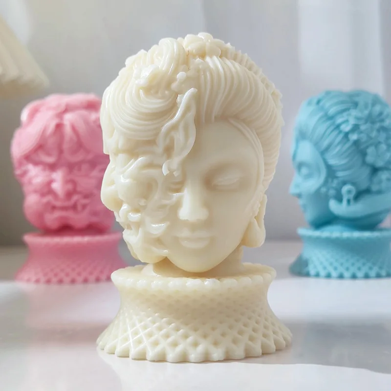 

3D Angels Demon Candle Silicone Mold Realistic Art Portraits Home Ornament DIY Handmade Cement Plaster Mould Housewarming Gifts