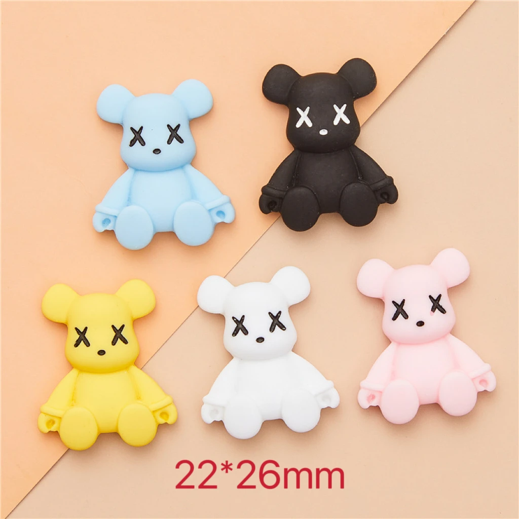 

New Resin Accessories Kawaii Bear Cartoon Ice Cream Diy Mobile Phone Case Patch Nail Art Decoration Charms For Long Nails