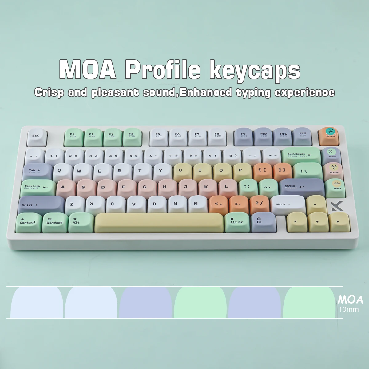 Фото Колпачки для клавиш Magic Beans, 132 клавиши, материал PBT, профиль MOA, Wooting DYE-SUB, персонализированные, для механической клавиатуры с переключателями CHERRY MX №5