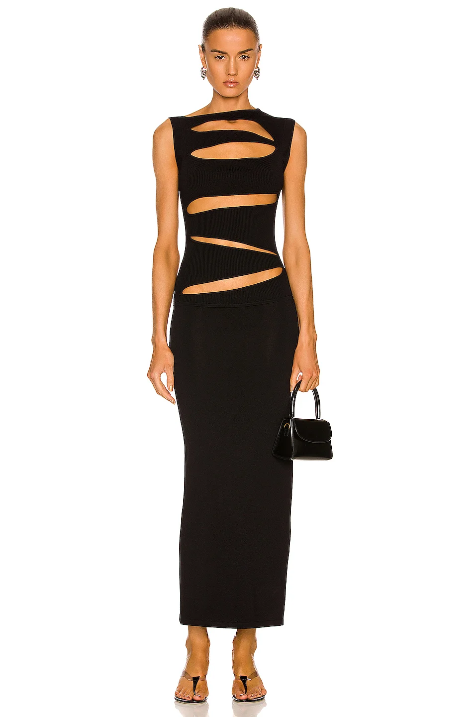 

New Fashion Women Sexy SleevelessHollow Out Bodycon Elegant Bandage Dress