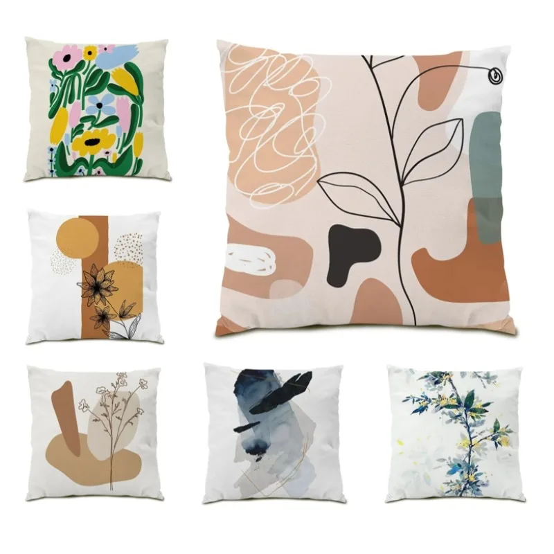 

Cushion Cover 45x45 Cojines Homful Throw Pillowcase Sofa Stripes Plaids Print Decor Pillowcover Graffiti Simple Abstract F1098