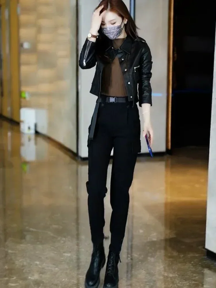 Женские брюки-карго-карандаш осень-зима оригинальные брюки в стиле Харадзюку