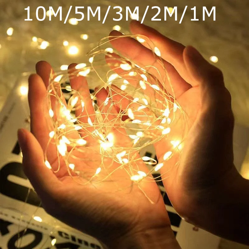 

Светодиодная гирлянда из медной проволоки, 1 м, 2 м, 3 м, 5 м, 10 м