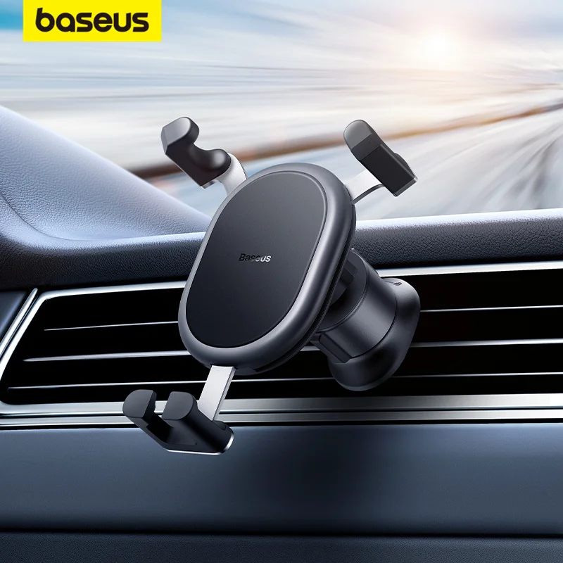 

Baseus Car Phone Holder Metal Silicone Gravity Auto Air Vent Smartphone Stand For iPhone13 Xiaomi Samsung Car Mobile Support
