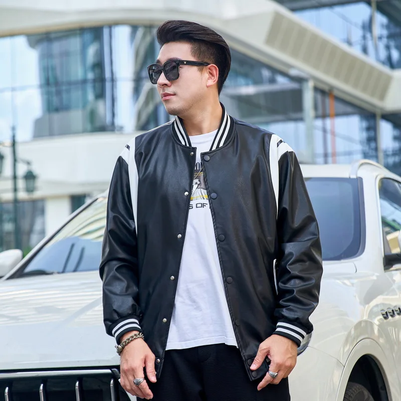 Мужская куртка из искусственной кожи большие размеры 11XL 10XL бейсбольная модное