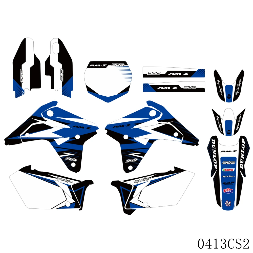 

For SUZUKI RMZ450 RMZ 450 RM 450Z 2007 Full Graphics Decals Stickers Motorcycle Background Custom Number Name