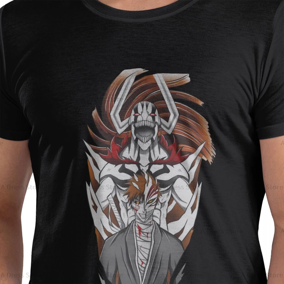 Мужская футболка большого размера с круглым вырезом в стиле аниме Блич Zaraki Kenpachi