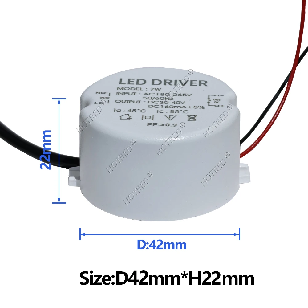 Круглые флейты 7 Вт 8 10 12 15 18 высота PF 0 9 флейта до 24 В постоянного тока 30 42 в мА для