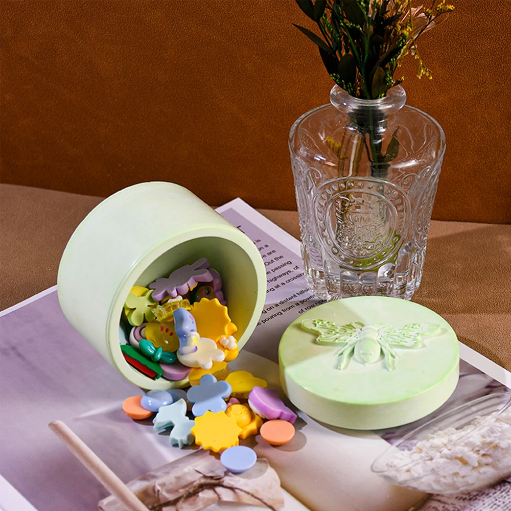 Чашка с крышкой для пчелы формы бетонной глины круглая чашка свечи ароматом