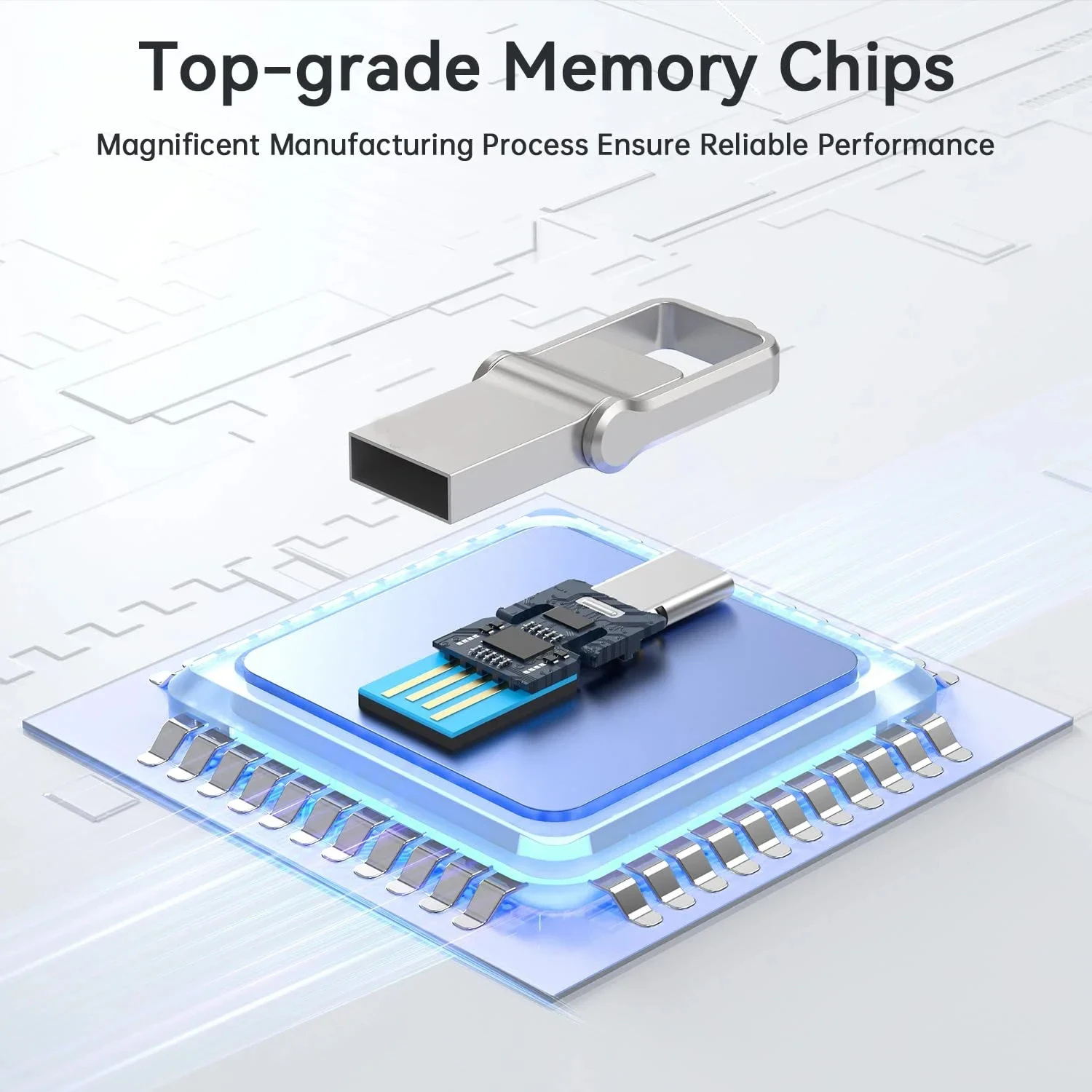 Фото Флеш-накопитель Lenovo 512 ГБ USB 3.0 Type-C OTG, высокоскоростной металлический USB-накопитель 128 ГБ, портативная память для телефона и ПК. №2