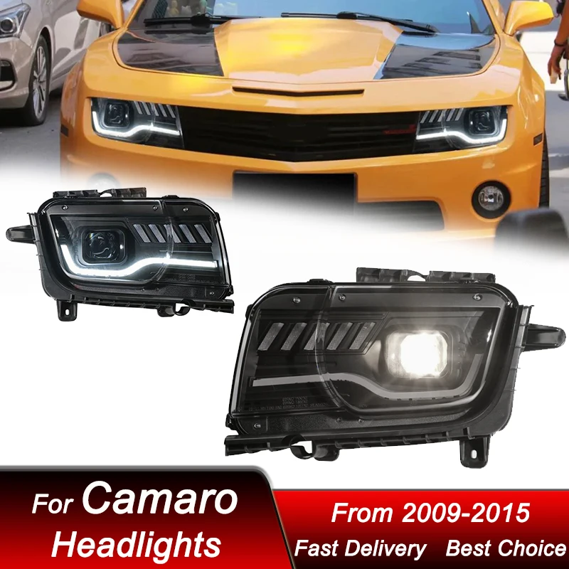 Автомобильные светодиодные фары для Chevrolet Camaro V2 2009-2015 полностью новый стиль