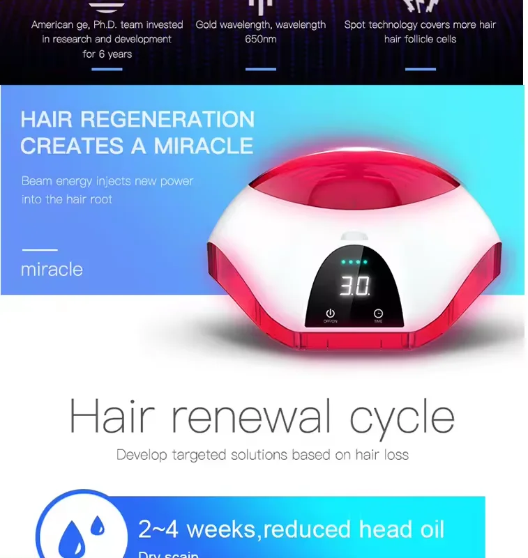 Профессиональный диодный лазер шлем для роста волос инфракрасная терапия