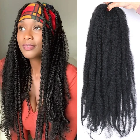 Синтетические кудрявые волосы Marley, афро кудрявые твист, вязаные крючком волосы Marley, удлинители волос для женщин, Сенегальские волосы