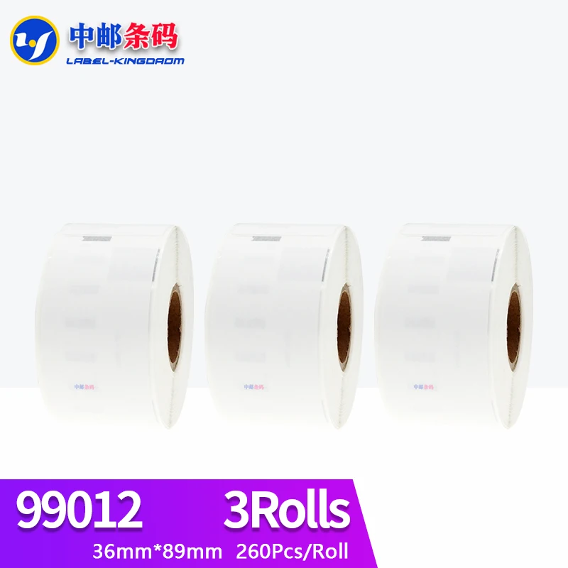 

3 совместимые рулоны Dymo 99012 этикетка 36 мм * 89 мм 260 шт для принтера LabelWriter400 LW450 LW450Turbo 4XL Seiko SLP440