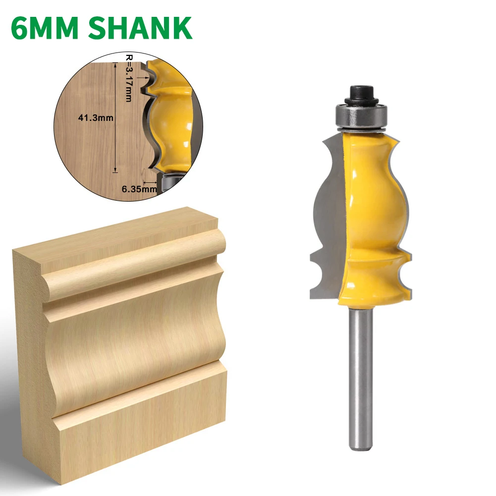 

1PC 6MM Shank Milling Cutter Wood Carving Architectural Cemented Carbide Molding Router Bit Trimming Woodworking Milling Cutter