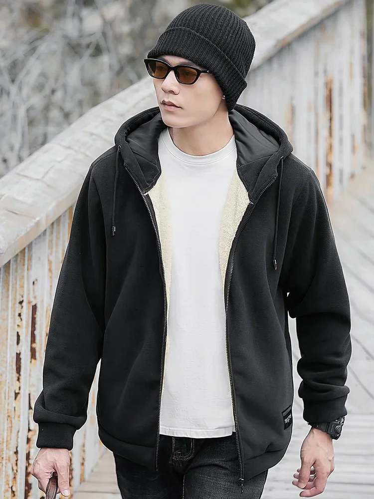 Зимняя мужская куртка с флисовой подкладкой утепленные пальто уличная