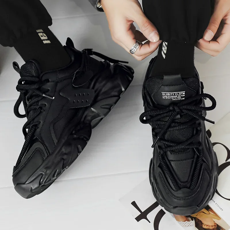 Кроссовки мужские на шнуровке дышащие повседневная обувь для бега удобная