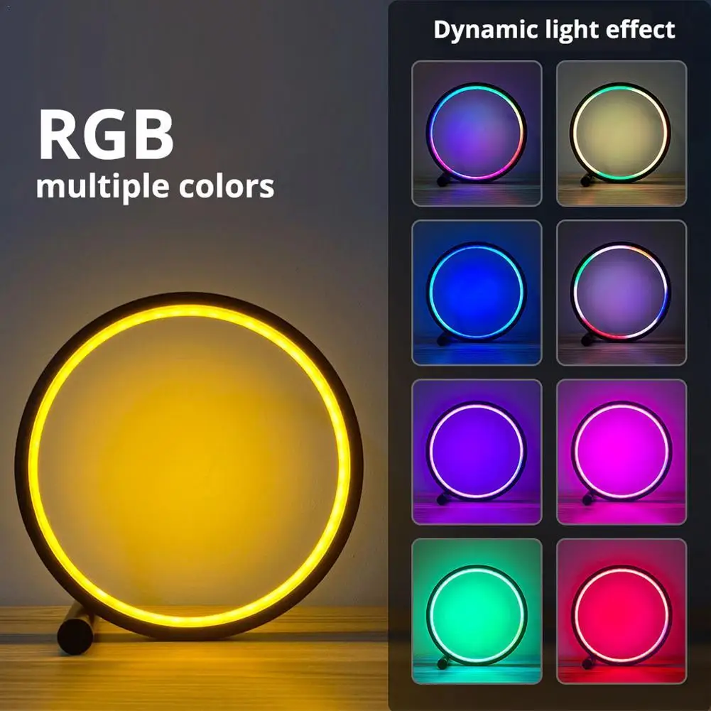 

Умный светодиодный ночник, Настольный светильник RGB с поддержкой Bluetooth и управлением через приложение, подходит для игровой комнаты, спальн...