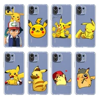 cute cartoon pikachu love for xiaomi mi 12 12x 11ultra 11i 11t 10 10t 9 9t pro lite 8 4g 5g soft transparent phone case fundas