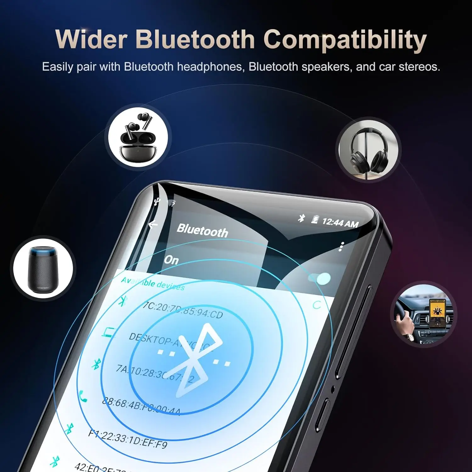 Wi-Fi MP3-плеер Φ/Bluetooth 5 0/4 0 дюймов 1080P Full Touch Screen MP4/с динамиками портативный цифровой