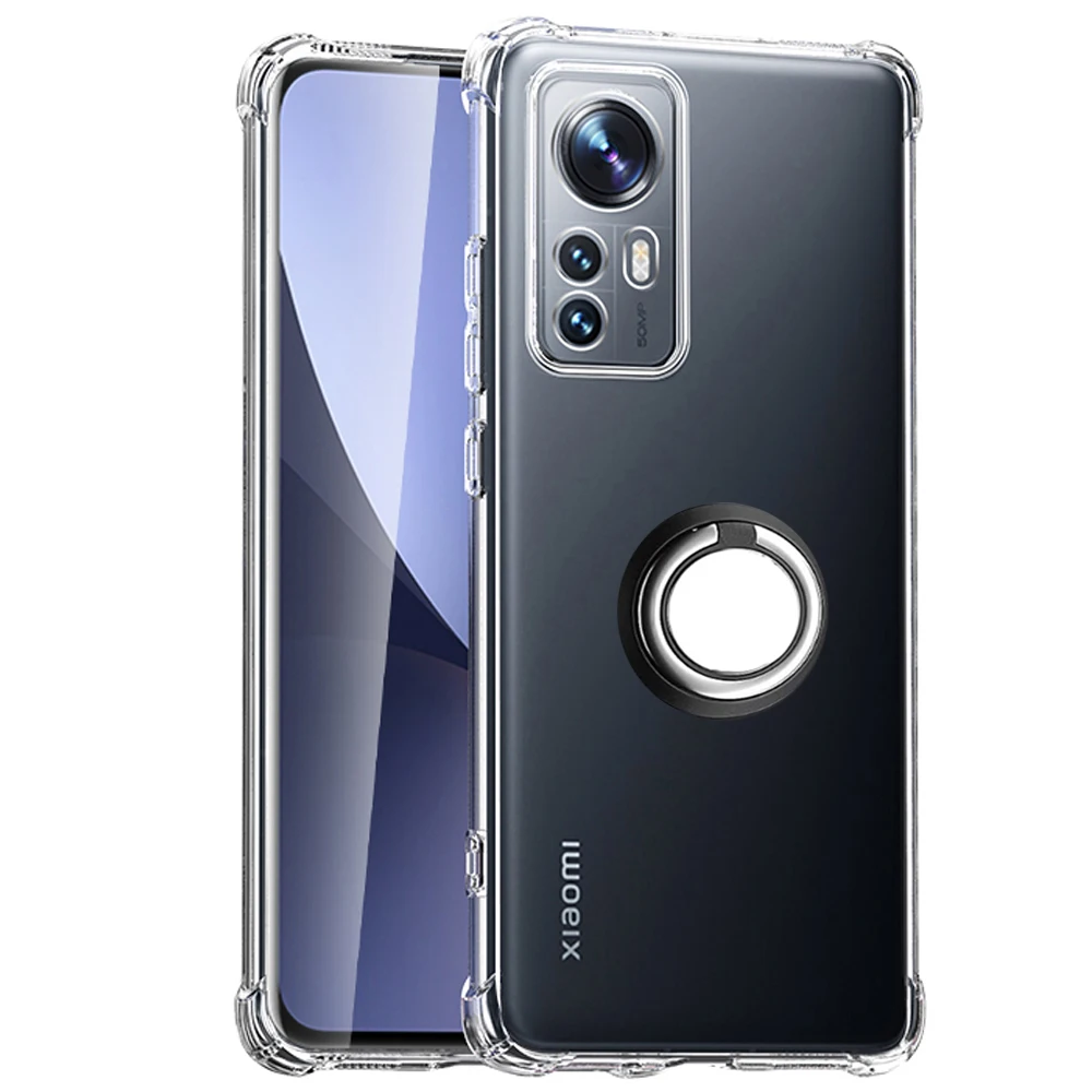 

Чехол для Mi 12 противоударный мягкий металлический чехол с кольцом для Xiaomi Mi 12X 12Pro Couqe Funda