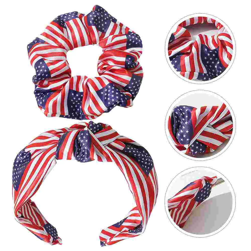 

Independence Day Headband Labor Usa Hair Scrunchies Headbands Fabric Patriotic Hairband Cosplay Party Flags