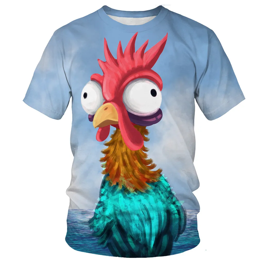 

Fashion Anime Chicken 3D Printed T-Shirt Summer Popular Personality Cool Funny Cute Short Sleeve Tops Tees