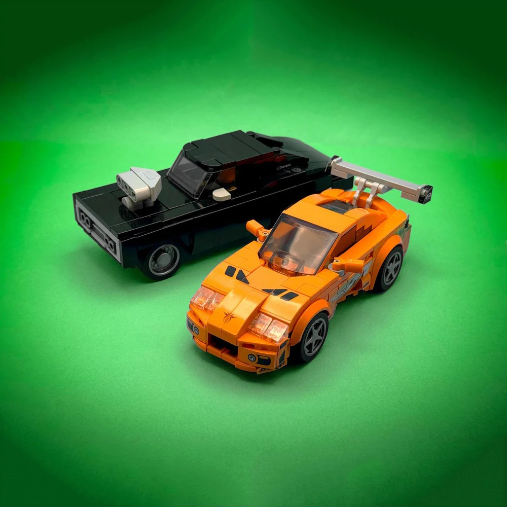 437 шт. конструктор MOC Speed чемпионы двойной автомобиль классические гоночные