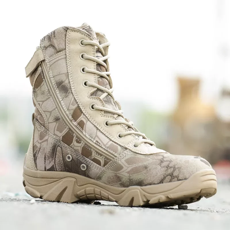 

Desert Tactical Military Boots Mens Working Safty Shoes Combat Boots Militares Tacticos Zapatos Winter Men Shoes Boots