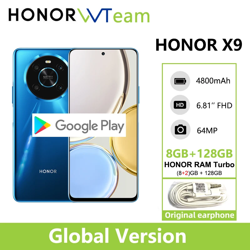 HONOR X9 RAM Turbo 4800 мАч большая батарея 66 Вт SuperCharge 90 Гц экран частота обновления 6 81