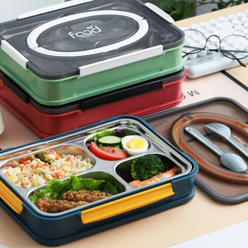 

Bento Box Stainless Steel Lunch Box Food Warmer Leak-Proof Breakfast Lunch Box For Kids With Compartment Food Box