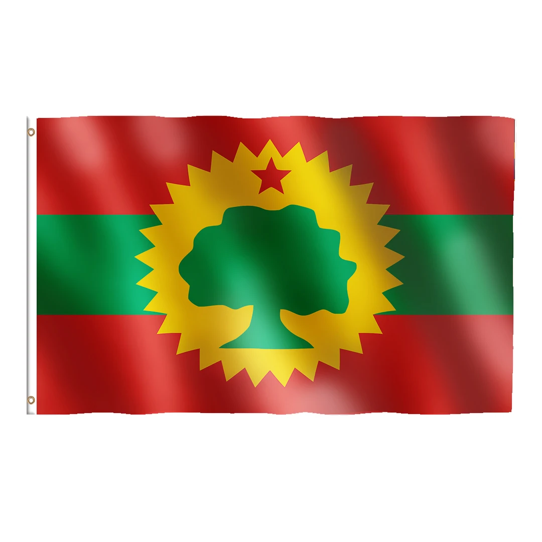 Флаг Oromo от магазина BENFACTORY, односторонняя печать, однослойный 100D полиэстер, с латунными прокладками