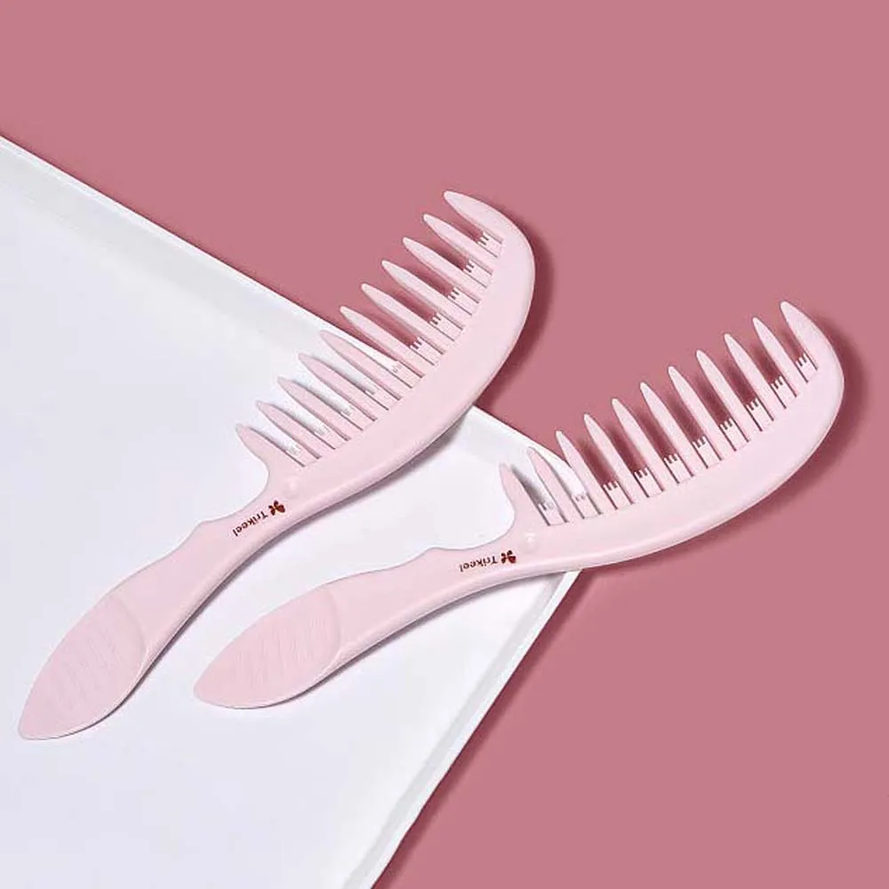

1Pc Fashion Pink Wide Tooth Comb Anti-static Wet Curly Hair Brush Head Massager Salon Dyeing Styling Tool Hair Accessories