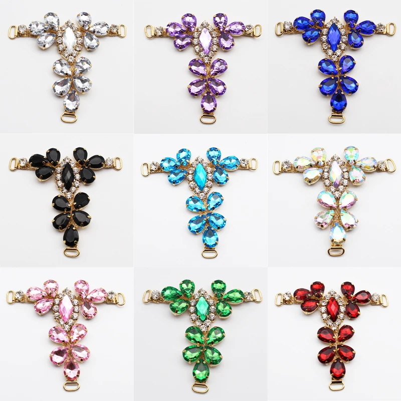 Женские сандалии T-образной формы, акриловые украшения для бикини ручной работы с пряжкой-звеньем, 9 цветов