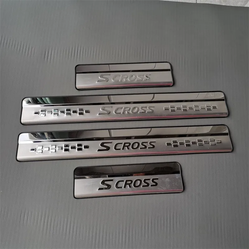 

For Suzuki SX4 S-Cross SCross Accessory 2014-2019 2020 2021 2022 Stainless Chrome Car Door Sill Kick Plate Guard Pedal Protector